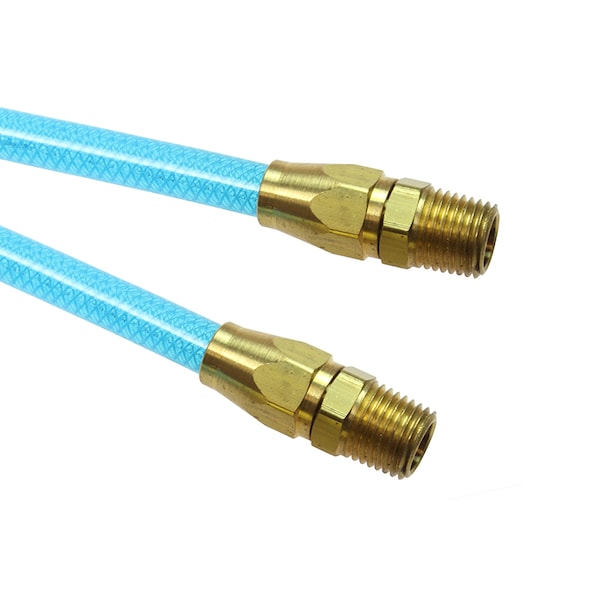 Flexeel Hose 5/16 ID x 50 ft 1/4 MPT Reusable Transparent Blue